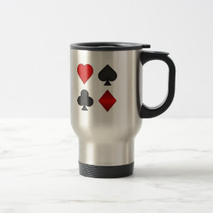 Enseignes de cartes de poker : Tasse de voyage : B