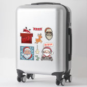 Ensemble à autocollants Père Noël Joyeux Noël (Sur valise)