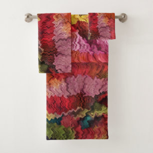 Ensemble abstrait de serviette de Bath de rayures