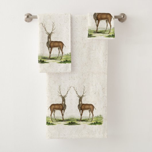 Ensemble animal de serviette de Bath d'andouillers (En situation)