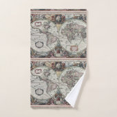 Ensemble antique de serviette de carte du monde (Serviette à main)