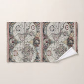 Ensemble antique de serviette de carte du monde (Serviette à main)