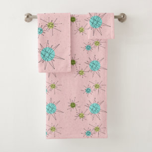 Ensemble atomique iconique rose de serviette de