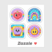 Ensemble autocollant badges de dessin (Feuille)