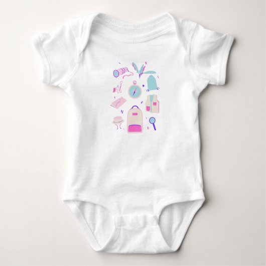Ensemble barboteuse bébé explorateur mignon (Devant)