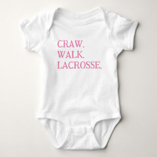 ENSEMBLE BÉBÉ FILLE LACROSSE ROSE BLANC HAUT TSHIR