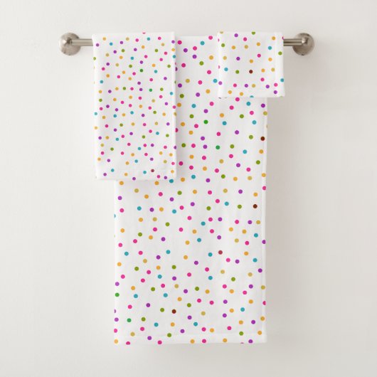 ensemble blanc de serviette de confettis colorés (En situation)
