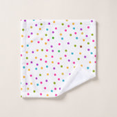 ensemble blanc de serviette de confettis colorés (Gant de toilette)