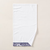 Ensemble blanc de serviette de Paisley de marine (Serviette à main)