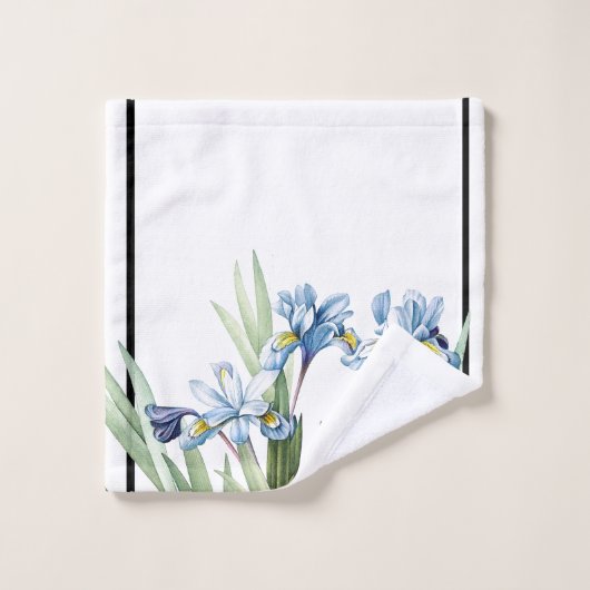 Ensemble bleu botanique de serviette de Bath de (Gant de toilette)