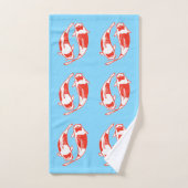 Ensemble bleu de serviette de poissons de Koi (Serviette à main)