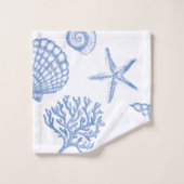 Ensemble bleu de serviette de salle de bains de (Gant de toilette)