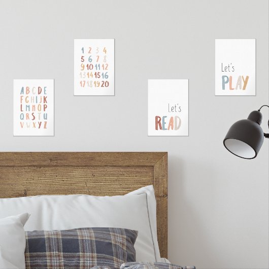 Ensemble Boho 4 ABC, numéros, lus et lus (Chambre à coucher)