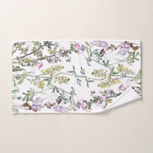 Ensemble botanique de serviette de Bath de fleur (Serviette à main)