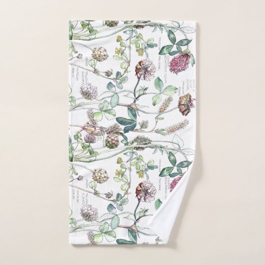 Ensemble botanique de serviette de Bath de fleurs (Serviette à main)