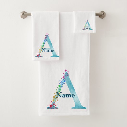 Ensemble-cadeau de bain à monogramme initial lettr (En situation)