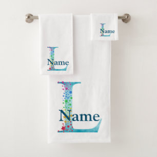 Ensemble-cadeau de bain à monogramme initial lettr