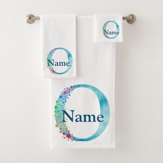 Ensemble-cadeau de bain à monogramme initial lettr (En situation)