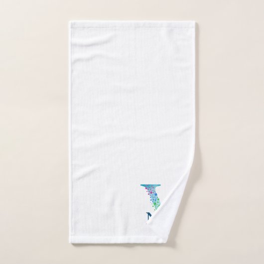 Ensemble cadeau de bain à monogramme initial lettr (Serviette à main)