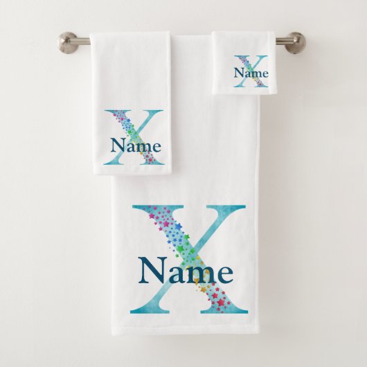 Ensemble-cadeau de bain à monogramme initial X (En situation)