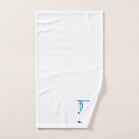 Ensemble-cadeau de bain à monogramme initiale Lett (Serviette à main)