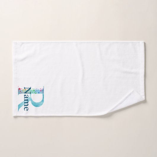 Ensemble-cadeau de bain à monogramme initiale Lett (Serviette à main)