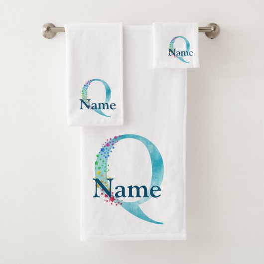 Ensemble-cadeau de bain à monogramme initiale Lett (En situation)