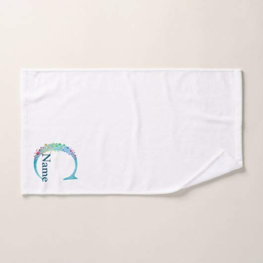 Ensemble-cadeau de bain à monogramme initiale Lett (Serviette à main)