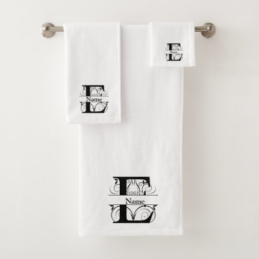 Ensemble-cadeau de bain avec monogramme initial le (En situation)