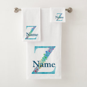 Ensemble cadeau de bain avec monogramme initiale l