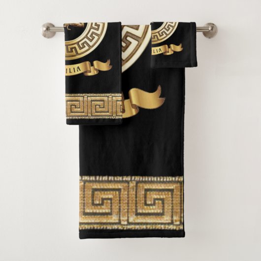 Ensemble cadeau de serviettes Trinacria sicilienne (En situation)