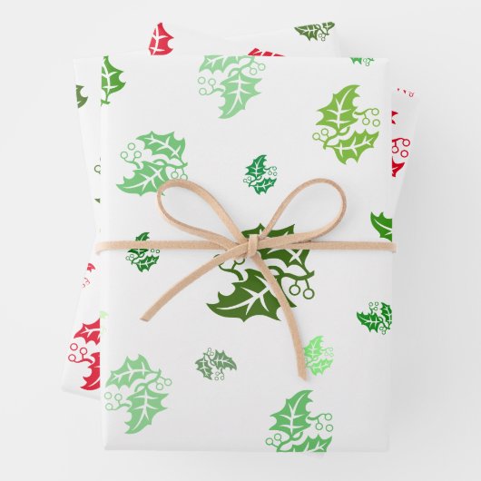 Ensemble cadeau - feuilles Holly (En situation)