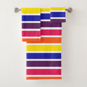 Ensemble coloré audacieux lumineux de serviette d