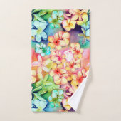 Ensemble coloré Rainbow Plumeria Hawaii (Serviette à main)