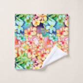 Ensemble coloré Rainbow Plumeria Hawaii (Gant de toilette)