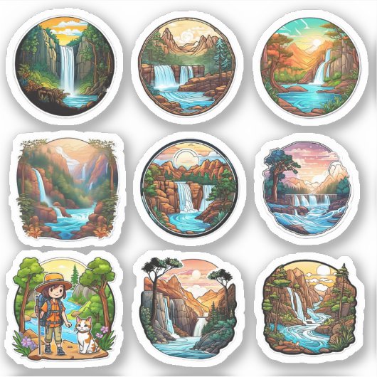Ensemble complet de 9 Belle nature en Stickers Ron (Devant)