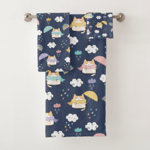 Ensemble confortable de serviettes de bain Motif R