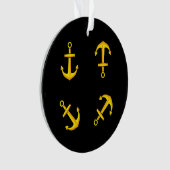 Ensemble d'Ancres en bateau doré (devant)