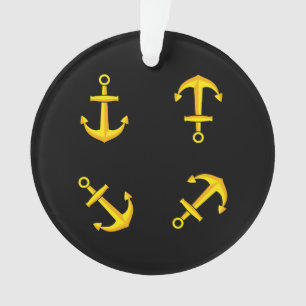 Ensemble d'Ancres en bateau doré