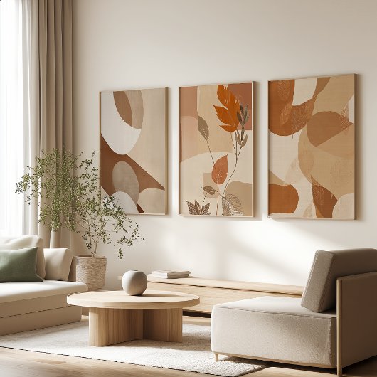 Ensemble d'art aux tons neutres chauds | Imprimant