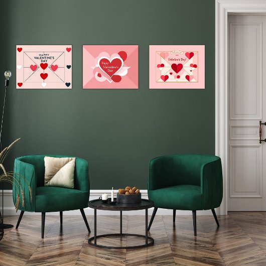 Ensemble d'art mural esthétique Coeur + Enveloppe