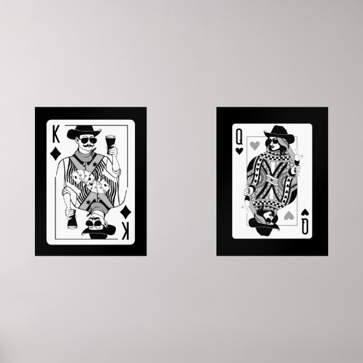 Ensemble d'art mural King & Queen of Hearts (Recto)
