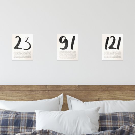 Ensemble d'art mural Psaum 23, 91 et 121 - Écritur (Chambre à coucher)