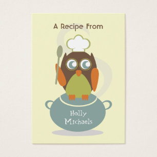 Ensemble de 100 cartes de recette - hibou avec le