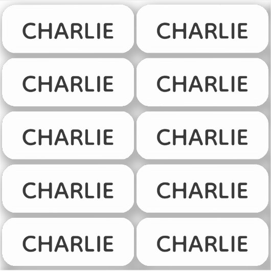 Ensemble de 10 étiquettes nominatives simples aux  (Devant)