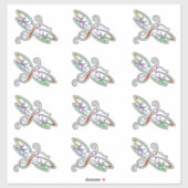 Ensemble de 12 autocollants de libellule colorée (Feuille)
