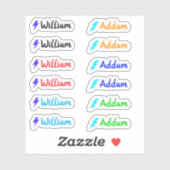 (Ensemble de 12) Étiquettes minimaux de nom blanc  (Feuille)