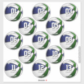 ensemble de 13 autocollants de basketball couleurs (Feuille)