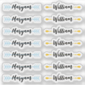 (Ensemble de 14) Stickers de nom de script de sign (Devant)