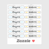 (Ensemble de 14) Stickers de nom de script de sign (Feuille)